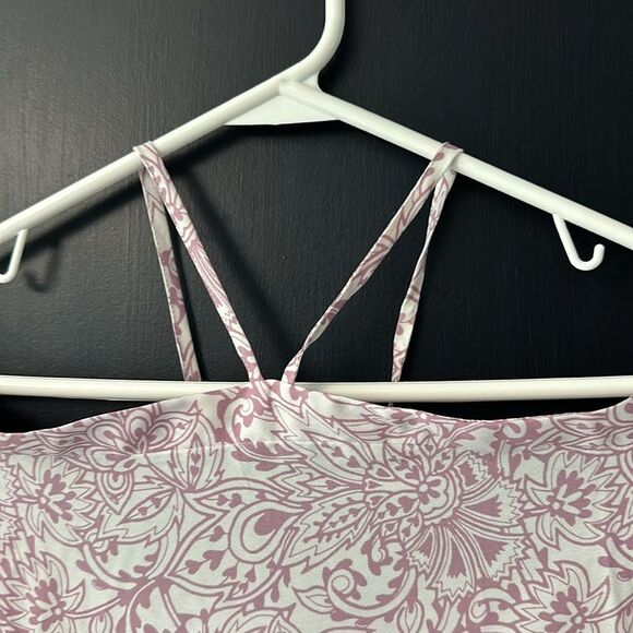 Loft Rose Pink Boho Print Off Shoulder Halter Dress Elastic in Shoulder area S - Picture 2 of 7